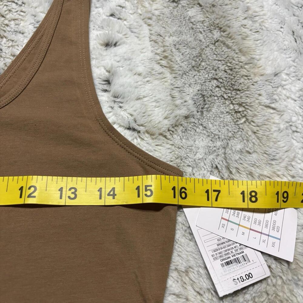 Auden NWT Brown Unlined Bodysuit Womens Large Basics Neutrals - Picture 4 of 7